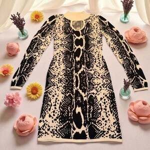 Love Always Black and Cream Patterned Knit Top